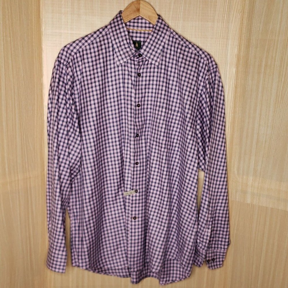 Robert Talbott Mens Purple Blue Long Sleeve Dress Shirt XL